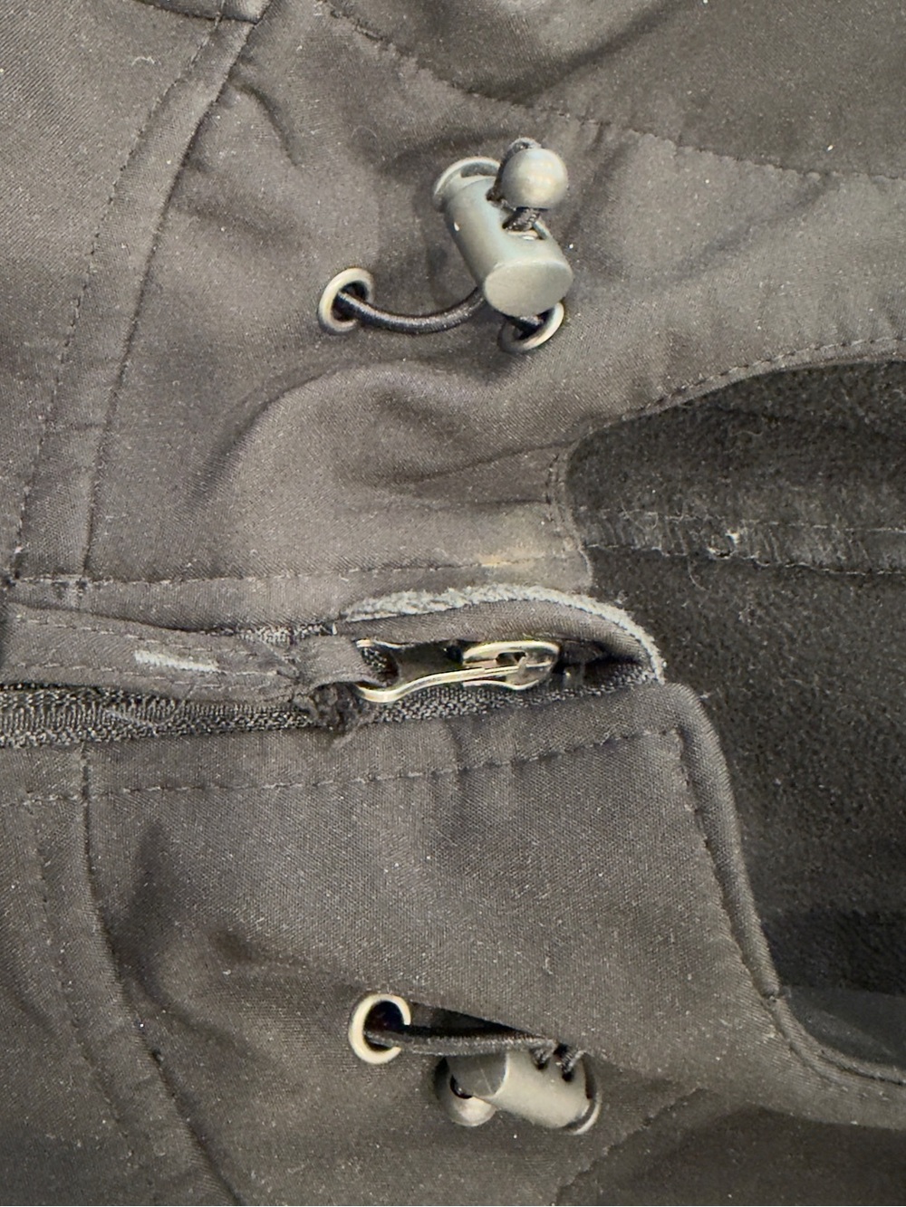 Free Country Black Jacket with Zipper Pocket Detail and Hood.